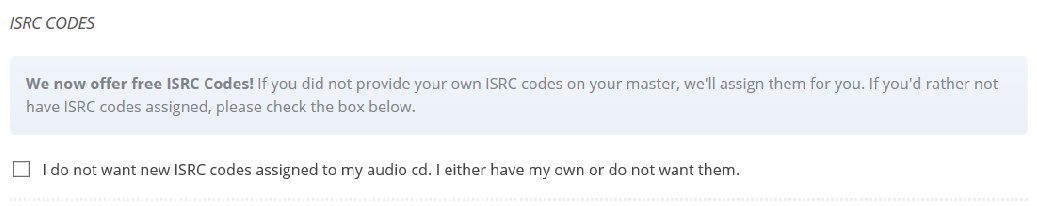 How can I get ISRC codes on my album? Disc Makers Help